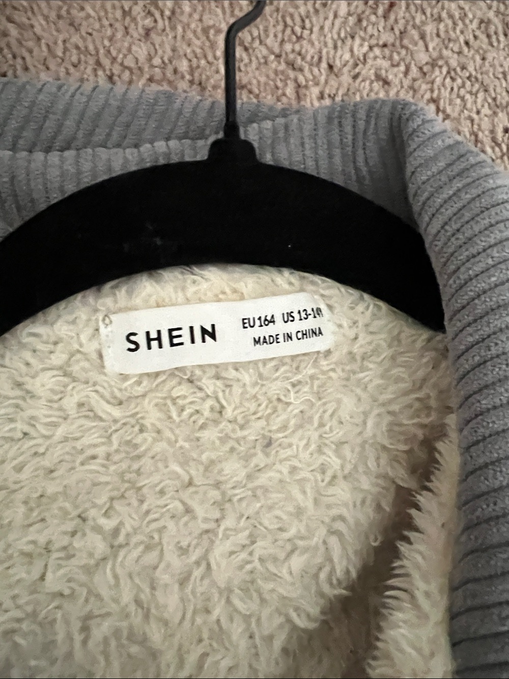 SHEIN Light Gray Corduroy Jacket with Cream Sherpa Lining - Picture 6 of 6